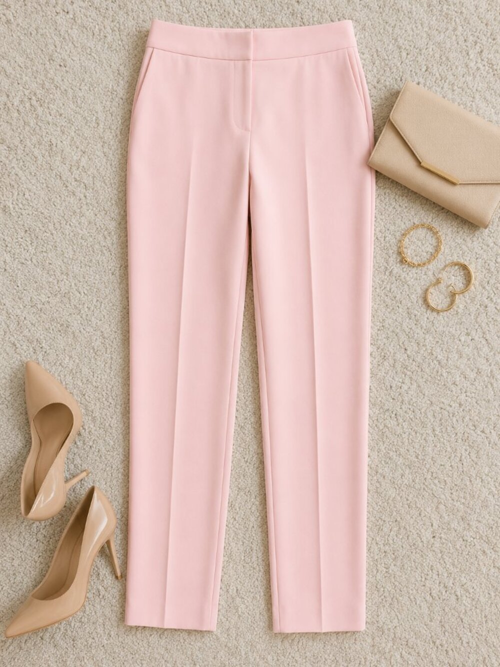 Kasper Press-Pleat Fly-Front Pants Pink Plus Size 18 NWT Business Chic Classic